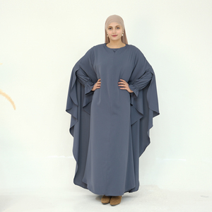 Ensemble Abaya Nida 2 pièces élégant et tendance avec poignets à volants et poches, tenue modeste pour femmes musulmanes, vêtements islamiques, vente en gros - Product Image 3