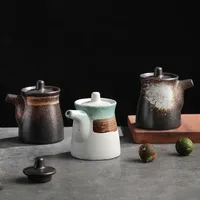Bouteille à assaisonnement en grès rustique de haute qualité, hauteur 10 cm, pot à condiments traditionnel japonais pour la maison, les cafés, les hôtels, vente en gros