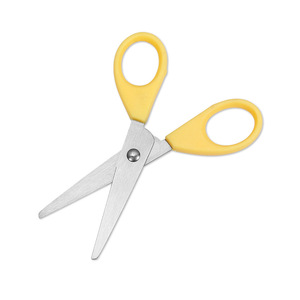 Children's Scissors Stainless Steel Yellow Rounded Tip For Paper Crafts Home Use - Product Image 2
