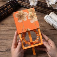 Kotak Perhiasan Bunga Persegi Baru dengan Lapisan Film PE, Pola Retro, Model Gelang Cina 0034, Kotak Kemasan