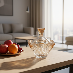 Meilleures ventes : Pot à bonbons en verre ambré avec couvercle hermétique, pour décoration intérieure et mariage, boîte de rangement - Product Image 6