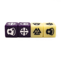 Dés à six faces D6 en résine colorée, imprimés et gravés sur mesure, pour jeux de société
