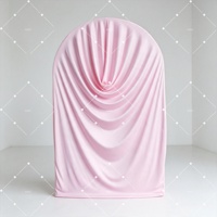 Housse d'arche personnalisée en soie de lait Muwei, tissu de fond d'arche drapé pour la décoration de mariage