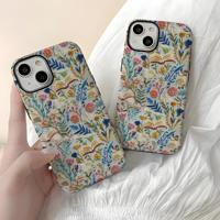 Coque de protection anti-chute brodée de fleurs pour iPhone 17 16 15 14 13 12 11 Pro Max Plus X XR XS Air Filin