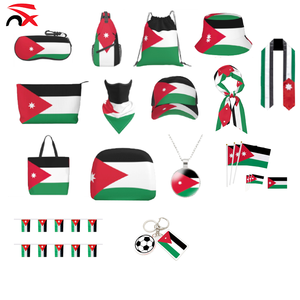 Juego de 14 piezas de la serie de banderas de Jordania: Bandera de palillo NX, Bandera de mano, Bandera de mesa, Bandera de guirnalda, Pulsera, Llavero, Parche, Calcetín, para promoción - Product Image 2
