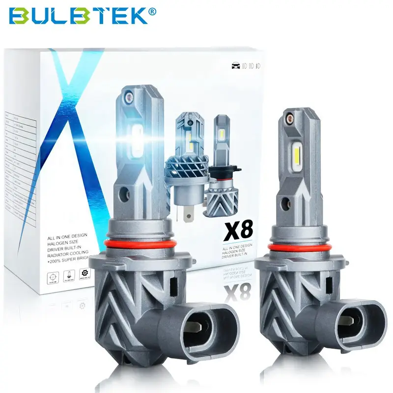 BULBTEK X8 9005 2021ホット販売LEDヘッドランプ電球ハイパワーLEDカーヘッドライト自動車用