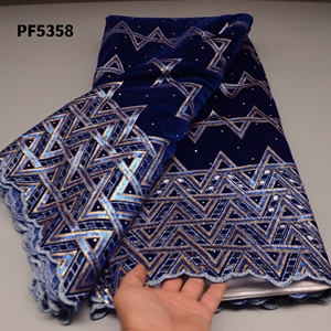 Mooie Afrikaanse Kant Stoffen 2022 Nigeriaanse Pailletten Franse Tule Kant Borduurwerk Nieuwe Fluwelen Kant - Product Image 1