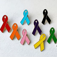 Broches personnalisées pour la sensibilisation au cancer du sein, rubans rouge, jaune, vert, noir, bleu, violet, rose, blanc