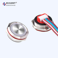 Interrupteur tactile momentané de 12 mm, mini, type court, LED tricolore éclairée avec borne de connexion rapide