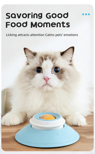 Jouet interactif pour lécher pour chiens et chats 360 °   Balle distributrice de nourriture rotative à ventouse puissante, jouet anti-anxiété et de recherche de nourriture - Product Image 2