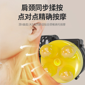 Oreiller de massage multifonctionnel électrique avec fonction de pétrissage et de thérapie thermique pour le dos, le cou, la taille, les hanches et les jambes, rechargeable avec batterie au lithium et prise secteur - Product Image 2