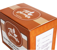 Caja de Té Negra Personalizada con Barniz Brillante, Papel Blanco Limpio, ODM, CMYK, Caja con Cierre de Solapa, 20/25 Paquetes, Máquina Envasadora de T