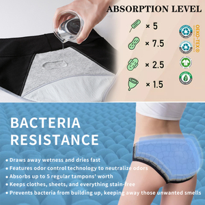 Hotsale Multi Size intimo donna cotone <span class=keywords><strong>5</strong></span> strati a prova di perdite mutandine mestruali - Product Image 4