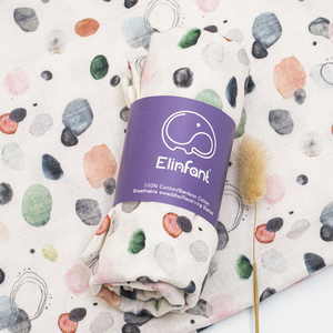 Elinfant Tre Cotton Muslin Chăn Mềm Mại Thoáng Khí Bé Bọc Bằng Tả Cho Trẻ Sơ Sinh Dot Mô Hình Mặc Bộ Đồ Giường Cho Bé Ngủ - Product Image 1