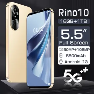 R frete grátis novo produto global multi-idiomas desbloqueado Rino10 pro Dual SIM Card 16GB + 1TB Android 13 5G Celular