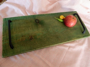 Green Reclaimed Wood & Metal Handle <b>Tray</b> New Design Fancy Creative Fruit <b>Tray</b> Hot Selling Finishing Tabletop <b>Decor</b> Fancy <b>Tray</b> - Product Image 2