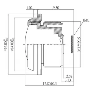 1/2 9 "CMOS 12.8mm 1.36mm F2.0 M12 Mount ống kính 360 độ xem IR tầm nhìn ban đêm Máy ảnh ống kính M12 ống kính cho Dash Cam