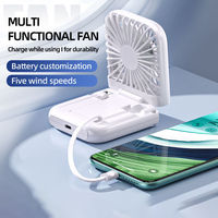 Ventilador de mano multifuncional plegable con refrigeración por semiconductor y enfriamiento por hielo.