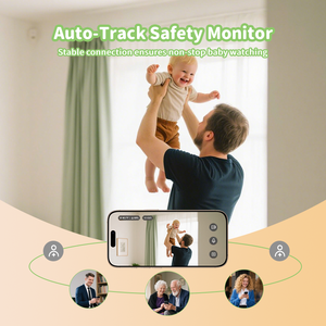 Monitor para bebés de 2MP, pantalla de 4,3 pulgadas, conversación bidireccional, visión nocturna, detección de ruido, recordatorio de alimentación, transmisión inalámbrica de 2,4 GHz - Product Image 6