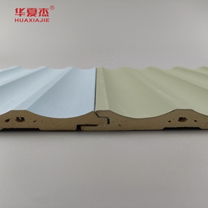 Venta caliente impermeable laminado WPC Panel de pared estriado Panel de PVC en verde azul para la decoración de edificios - Product Image 3