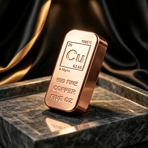 Lingotes de cobre de 5 onzas, placa de cobre de alta pureza 99%, lingote de recuerdo. - Product Image 1