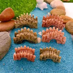 Resin Miniature Arched Bridge Garden <b>Ornament</b> Handmade Natural Finish Decorative Accessory For Moss Landscape - Product Image 1