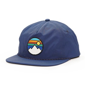 Casquettes Snapback non structurées personnalisées à 5 panneaux avec logo en caoutchouc et cordon en nylon - Product Image 2