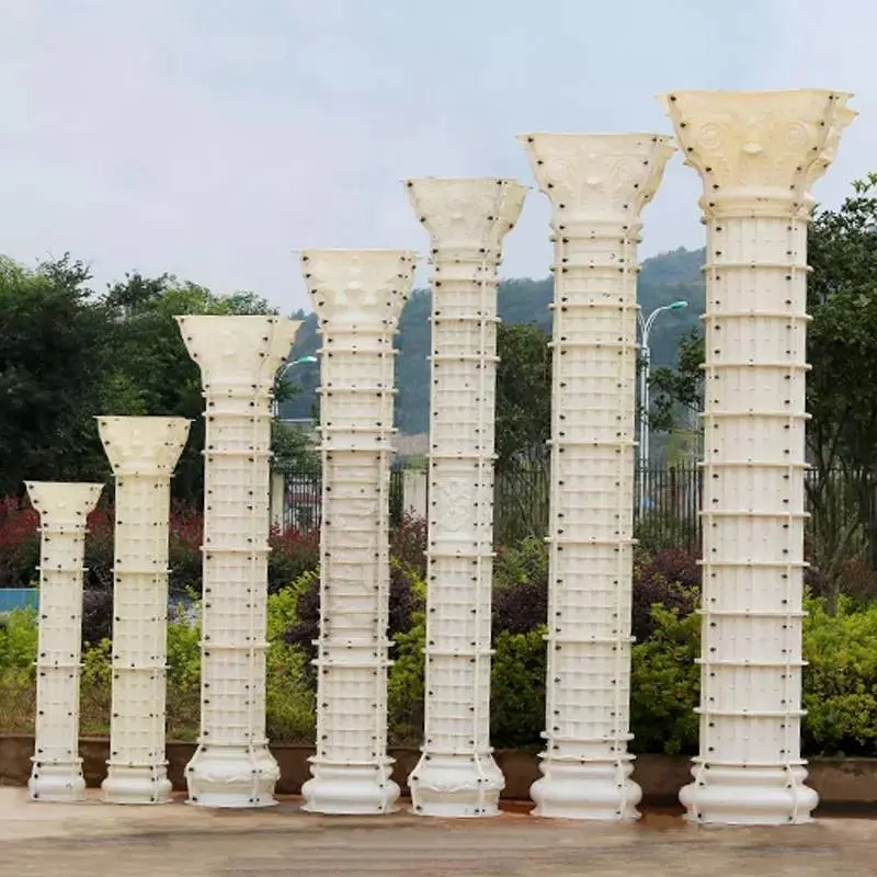 Diskon cetakan pilar cetakan kolom Romawi beton plastik ABS Diameter 20cm-50cm cetakan kolom semen dan pilar Romawi