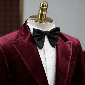 Completo da <span class=keywords><strong>Uomo</strong></span> Bordeaux <span class=keywords><strong>in</strong></span> Seta Leggera/Cotone, Smoking <span class=keywords><strong>in</strong></span> <span class=keywords><strong>Velluto</strong></span>, Abbigliamento Formale per Spettacoli di Gruppo, Alla Moda - Product Image 2