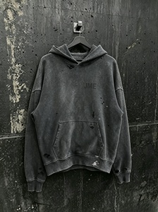 เสื้อสเวตเชิ้ตมีฮู้ดสีเทาเข้มสำหรับผู้ชาย JME แขนยาว ทรงปกติ ผ้าถัก สีพื้น ลุคซักล้าง ไม่บุซับใน เหมาะสำหรับใส่ในฤดูใบไม้ร่วง - Product Image 1