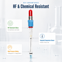 Capteur de pH résistant aux HF ACpH4262 pour la texture photovoltaïque, électrode de pH à l'acide fluorhydrique, connecteur VP, PT1000, pression de 15 bars