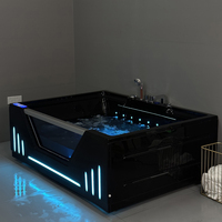 Promotion Prix le plus bas rectangle massage baignoire transparente bain à remous spa baignoire dans la salle de bain