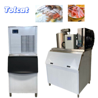 Machine à glace en flocons de qualité alimentaire en acier inoxydable pour ligne de transformation des produits de la mer avec un fonctionnement parfait