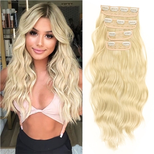 Lot de Quatre Longues Mèches de Perruque Ondulées pour Augmenter le Volume des Cheveux, Effet Naturel Invisible, Grandes Ondulations - Product Image 1