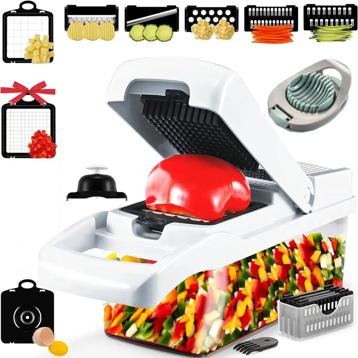 New 2024 Hot kitchen accessories High quality manual 16 in 1 vegetable chopper vegetable slicer chopper potato cutter grinder