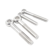 Boulon à œillet en acier inoxydable 304/316 finition brute, filetage M8, longueur 55 mm, DIN944, tête à joint lâche, boulon de levage à œillet pivotant