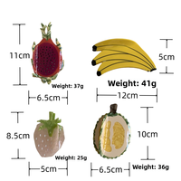 Pinces à cheveux personnalisées pour femmes et filles, pinces à cheveux mignonnes en forme de fruits, banane, durian, cerise, acétate, accessoires de cheveux amusants