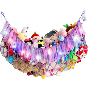 Hamaca de red de animales de peluche bohemio, soporte de esquina, almacenamiento de juguetes, decoración artística colgante, pared del hogar, sala de juegos - Product Image 2