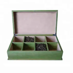 Đàn piano gỗ màu xanh lá cây kết thúc sơn mài túi trà món quà hộp gỗ