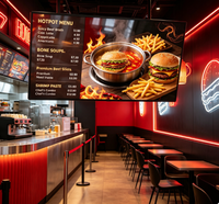 Écran d'affichage de menu de 21,5 pouces pour restaurant, écran mural haute luminosité, 4+32G Android Windows Linux