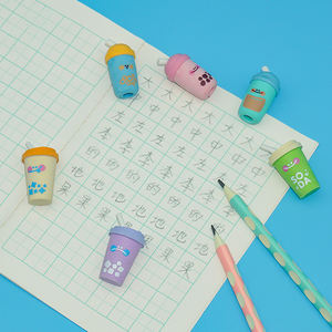 Ensemble de gommes 3D à la mode, fabrication personnalisée, vente chaude, gommes à crayon créatives en forme de tasse à bulles, 6 pièces/paquet, gommes colorées pour enfants - Product Image 2