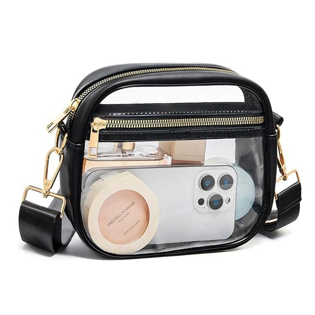 New Women's Pvc Transparent Mobile Phone Taken Removable Shoulder Strap Waterproof Storage Bag Stadium Visible Crossbody Bag