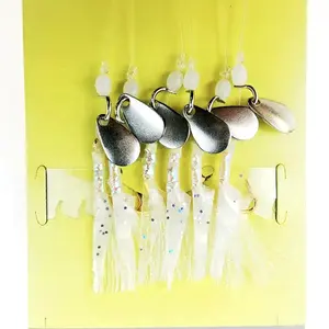 Señuelos de pesca giratorios con cuentas luminosas, cebos de piel de pescado, SABIKI intermitente para Pesca, Señuelos giratorios, accesorios de pesca SABIKI