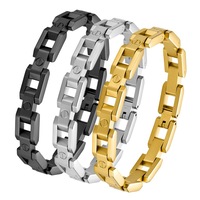 Bracelet jonc unisexe en acier inoxydable plaqué or 18 carats sous vide, style minimaliste tendance, ajustable, best-seller transfrontalier