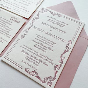 Элегантные пригласительные на свадьбу из текстурированной бумаги с тиснением и конвертами для торжеств, банкетов и свадебных церемоний. - Product Image 3