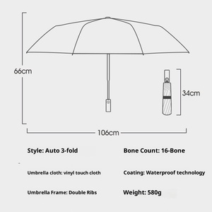 16-bone Double Keel Full-<b>automatic</b> Advertising Gift <b>Umbrella</b> Women's Large Men's Dual-purpose Sunshade Sunscreen UV protection - Product Image 2