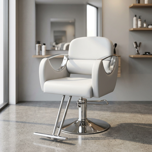 Sillón de Barbero Hidráulico Profesional Moderno, Tapizado en Cuero, para Salón de Belleza, Peluquería, Equipo de Peluquería - Product Image 2