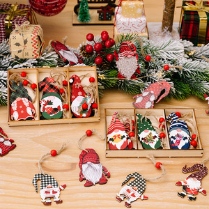 <b>Christmas</b> Supplies American Home Decoration <b>Props</b> Painted Cute Gnome Wooden Pendant <b>Christmas</b> Gift - Product Image 4