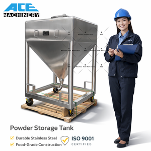 1000L Stainless Steel Conical Bottom Powder <b>Storage</b> Tank - Product Image 5