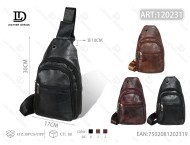 Borsa da petto da uomo in pelle con chiusura a cerniera, casual, per tutte le stagioni - Product Image 1